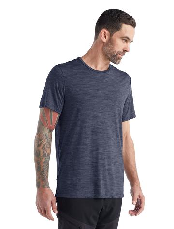 Midnight Heather Icebreaker Merino Sphere II Short Sleeve Men's T Shirts | AU 1153UZGT